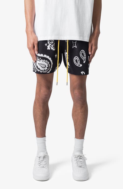 Mnml Paisley Jacquard Knit Shorts In Black