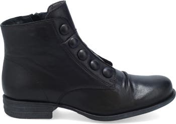  Miz Mooz Louise Ankle Boots for Women - Ladies Handcrafted  Leather Booties - Short & Low Cut w/Zipper & 1 Heel (Black - 6)