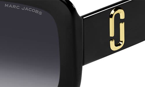 Shop Marc Jacobs 53mm Gradient Polarized Square Sunglasses In Black Grey/gray Polar