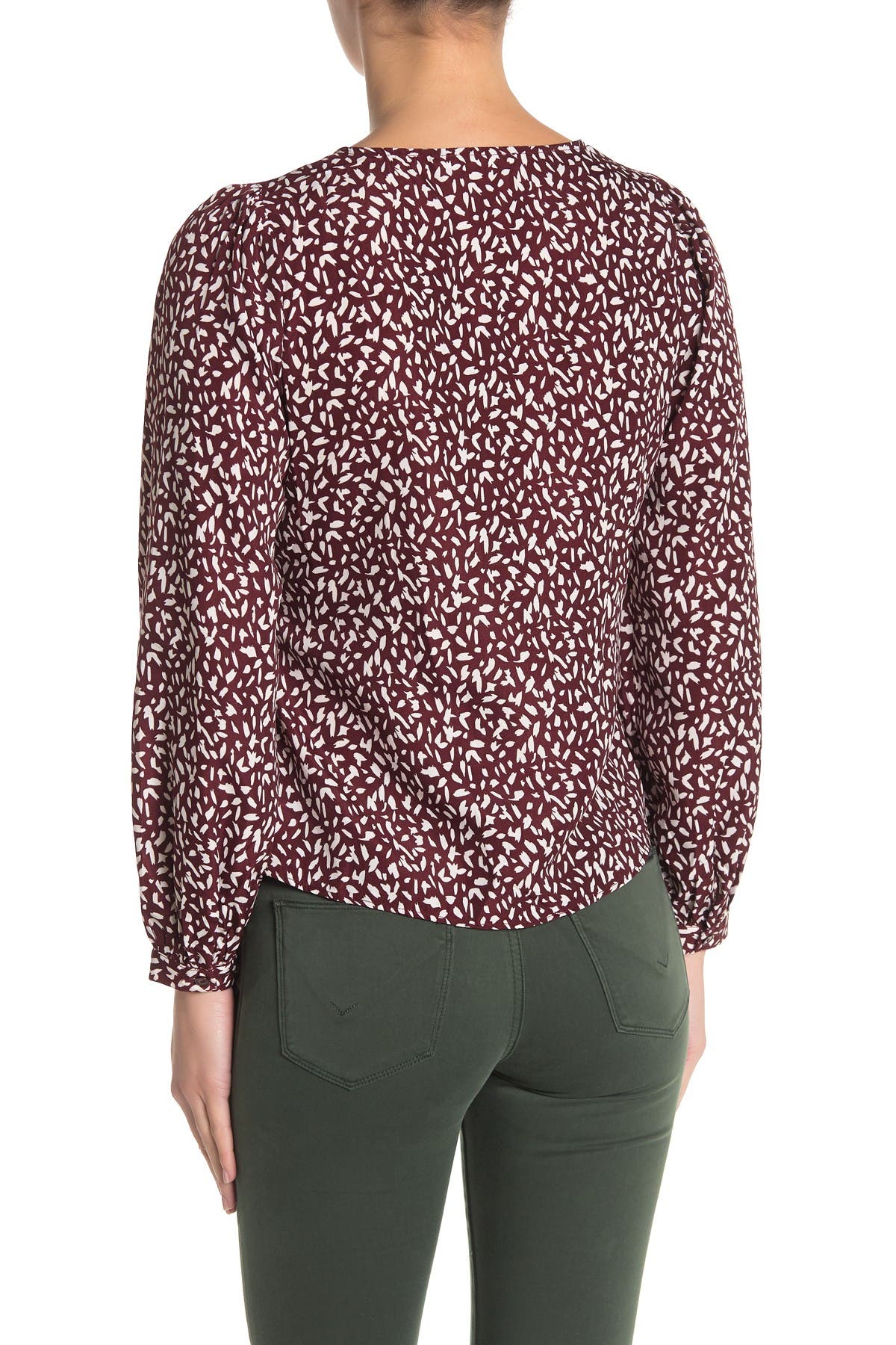 Lush | Wrap Front Woven Long Sleeve Blouse | Nordstrom Rack