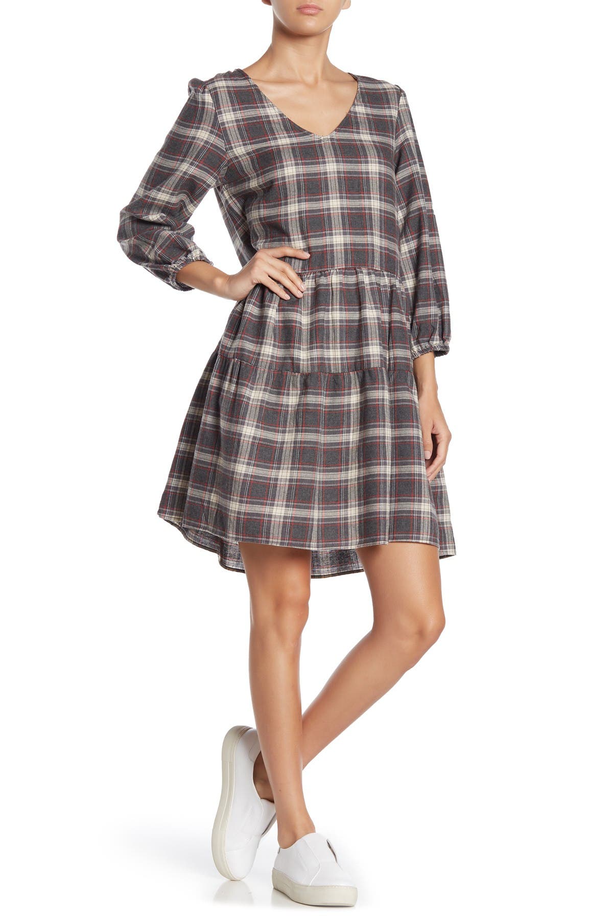 plaid babydoll dress