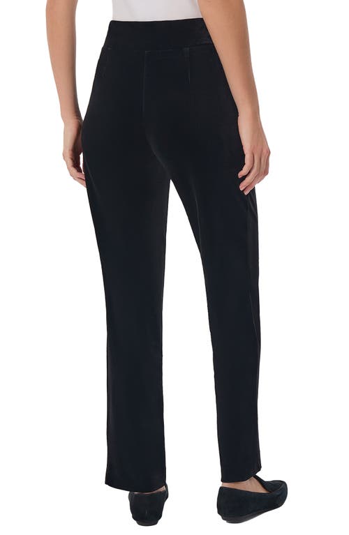 Shop Jones New York Velour Straight Leg Pull-on Pants In Jones Black