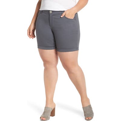 Plus Size Wit & Wisdom Ab-Solution Stretch Cotton Shorts, Blue (Plus Size) (Nordstrom Exclusive)