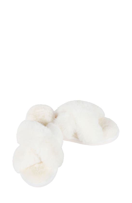 Shop Memoi Beverly Faux Fur Memory Foam Slipper In Ivory
