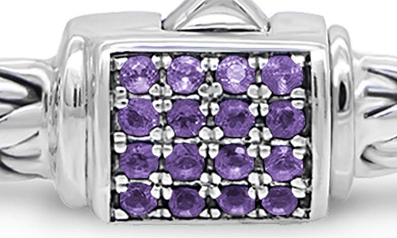 Devata Sterling Silver Semiprecious Stone Chain Bracelet In Silver Purple