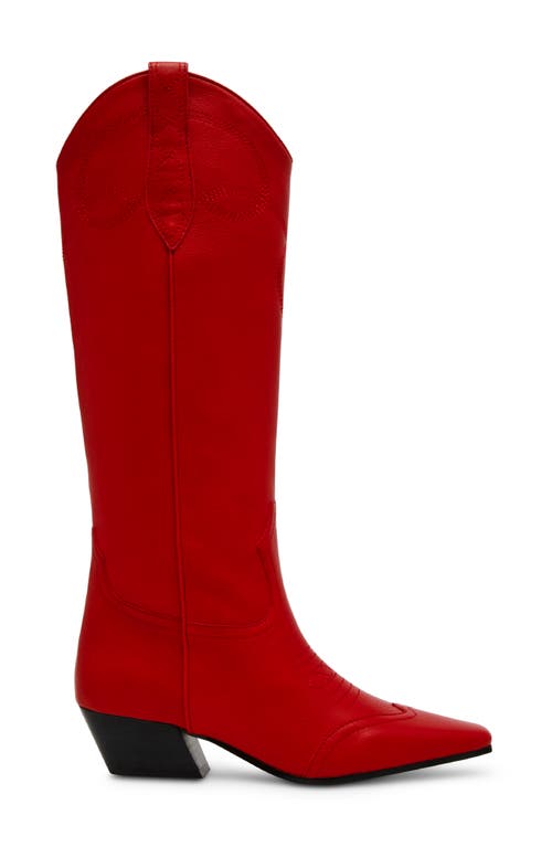 Shop Steve Madden Dollie Western Boot In Red Leather