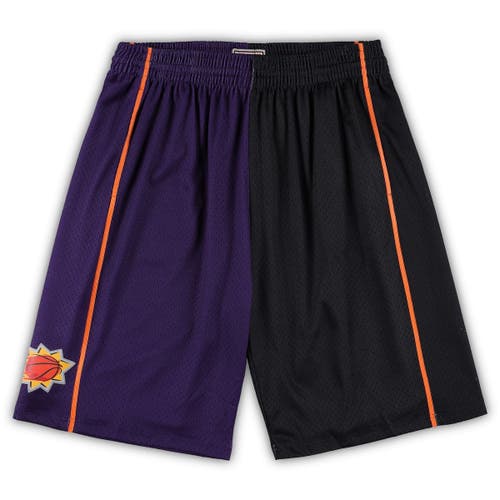 Men's Mitchell & Ness Purple/Black Phoenix Suns Big & Tall Hardwood Classics Split Swingman Shorts
