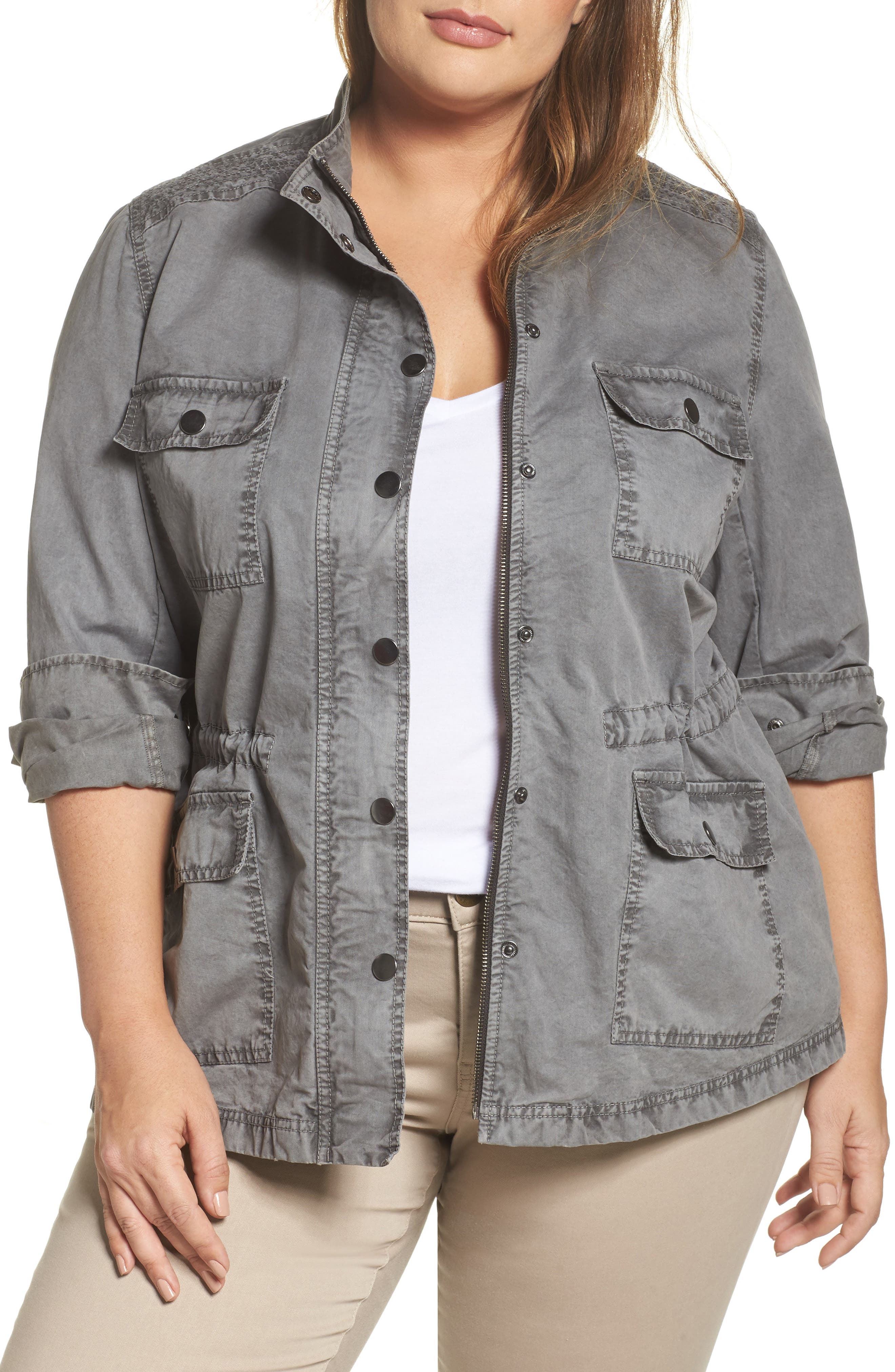 Caslon® Utility Jacket (Plus Size) Nordstrom