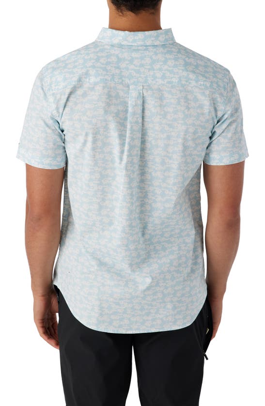 Shop O'neill Quiver Stretch Short Sleeve Button-up Shirt In Sky Blue 2