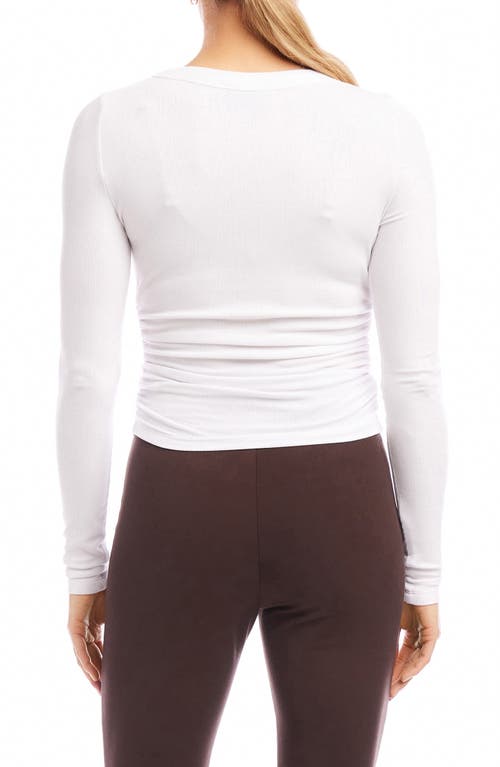 Fifteen Twenty Side Shirred Rib Top In White