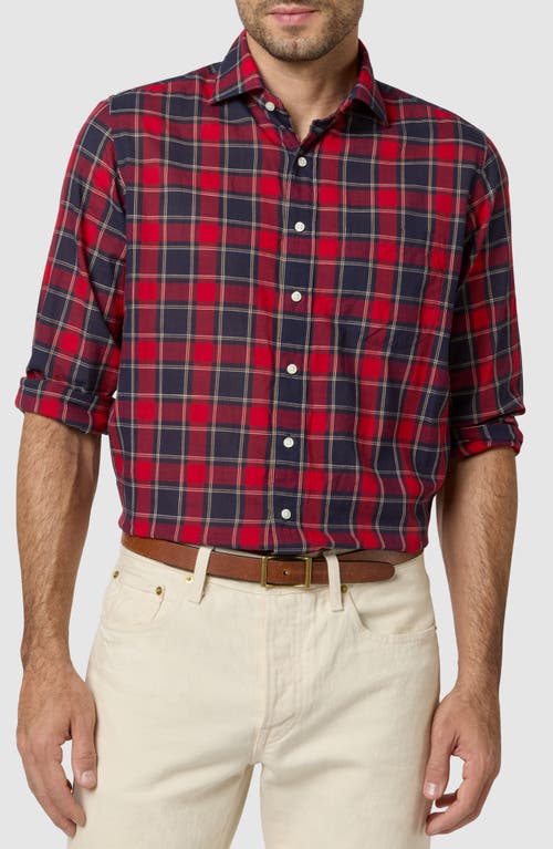 Sid Mashburn Plaid Button-up Shirt In Red/navy/yellow Plaid Poplin