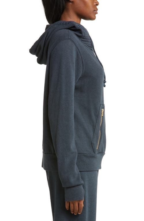 Shop Aviator Nation Bolt Ninja Cotton Blend Hoodie In Charcoal/mint