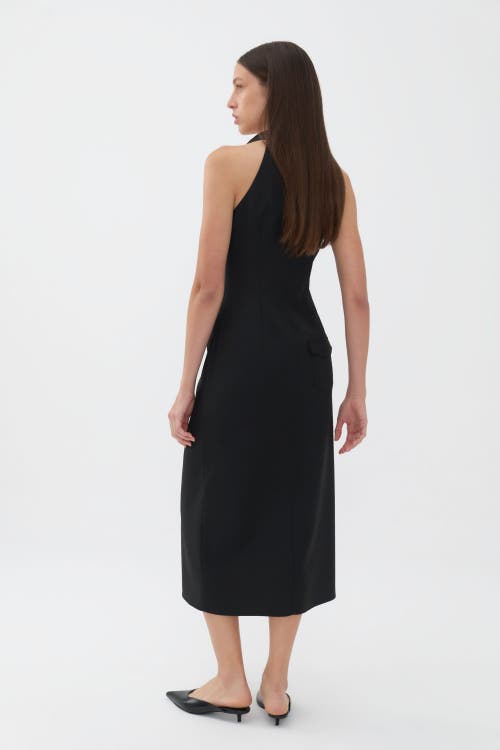 NOCTURNE NOCTURNE MIDI DRESS WITH BELT DESIGNED COLLAR
