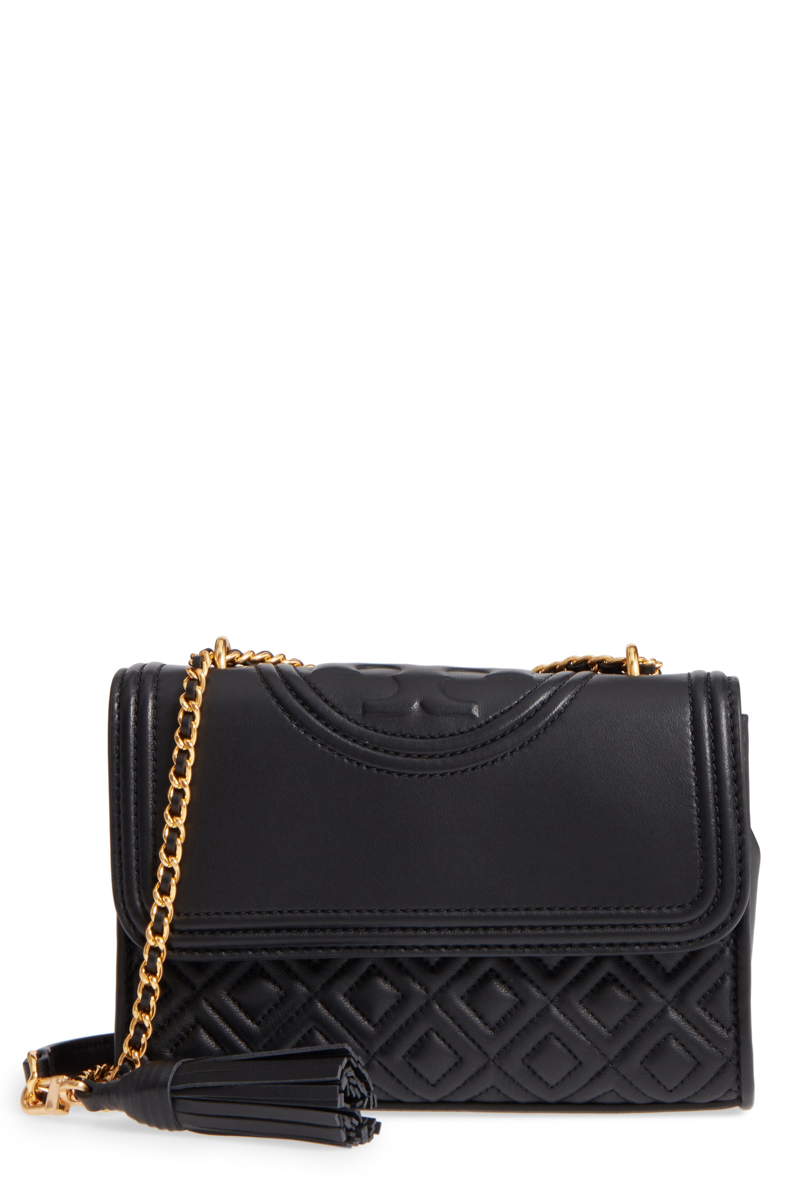 UPC 190041660797 product image for Tory Burch Small Fleming Leather Convertible Shoulder Bag - Black | upcitemdb.com