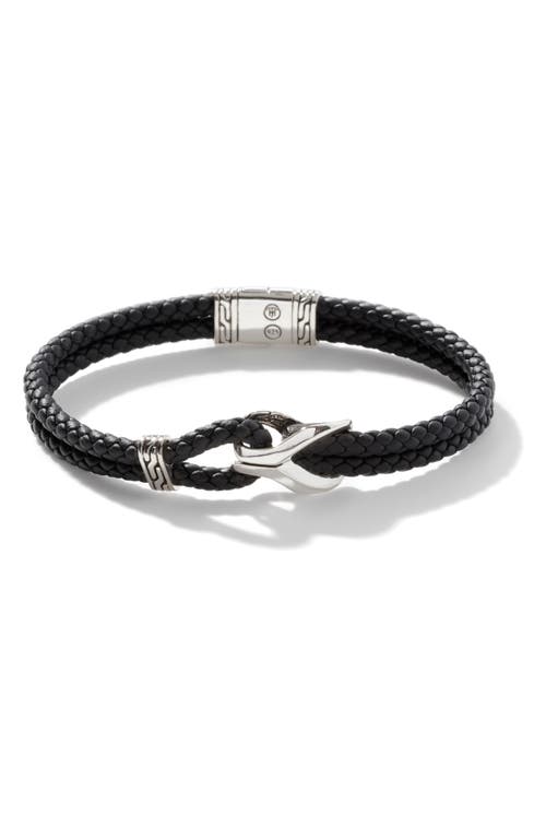 John Hardy Classic Chain Leather Cord Bracelet in Black at Nordstrom, Size Large