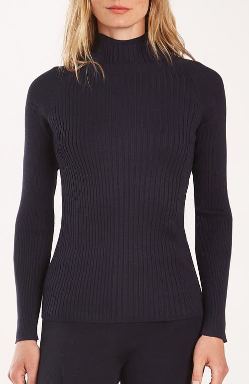 Oyun Classic Rib Mock Neck In Midnight