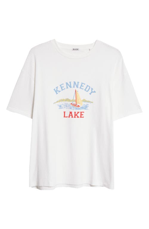 Bode Kennedy Lake-print T-shirt In Cream