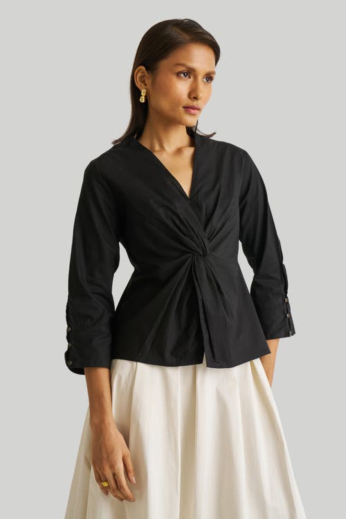 Shop Reistor Front Twist Top In Black