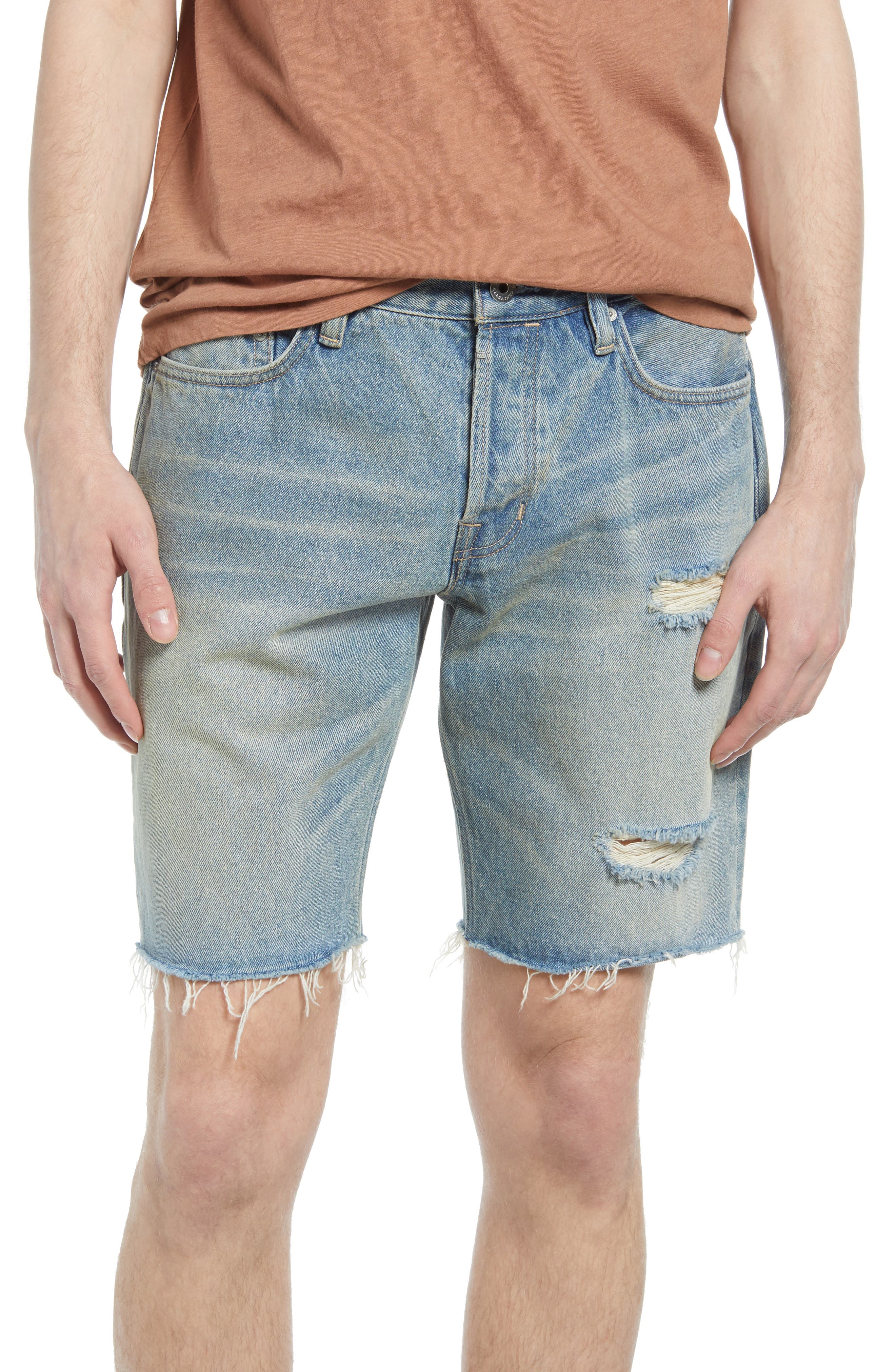 ripped blue jean shorts mens