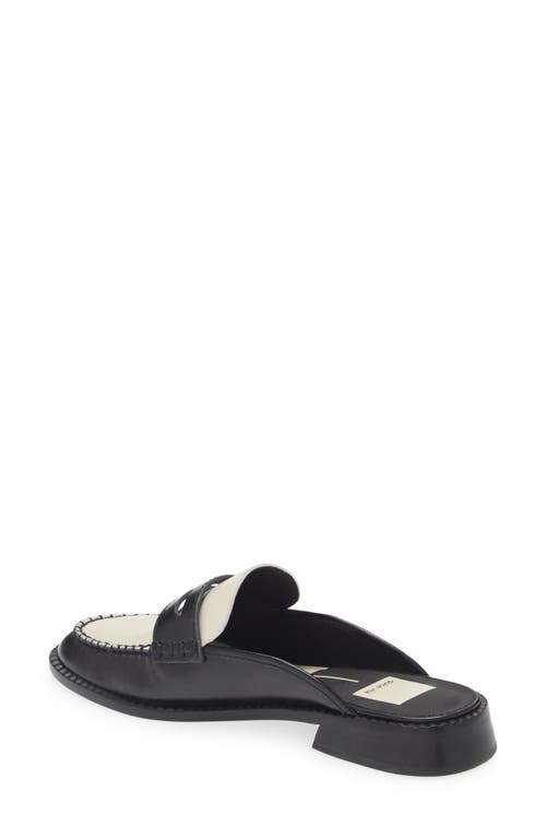 Shop Dolce Vita Havan Loafer Mule In White/black Crinkle Patent