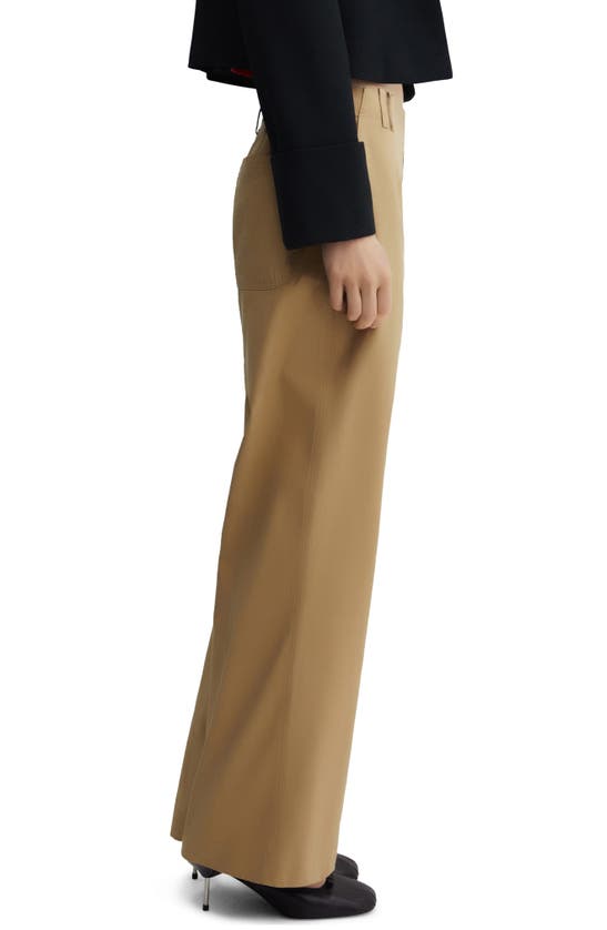 Shop Mango Wide Leg Pants In Beige