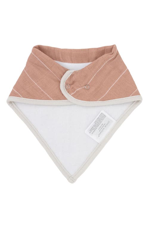 Little Unicorn 4-pack Fleece & Cotton Muslin Bandana Bib In Mauve Stripe