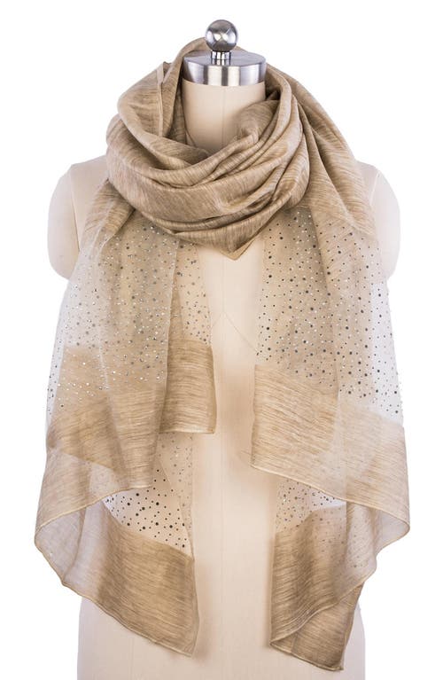 Saachi Crystal Embellished Silk & Wool Scarf In Sand