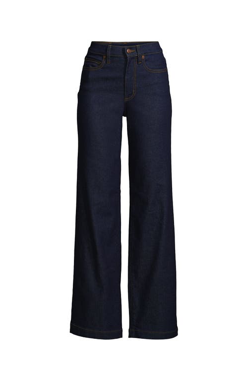 Lands' End Recover High Rise Wide Leg Blue Jeans In River Rinse