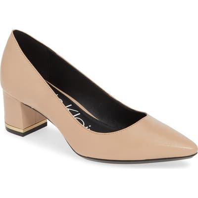 Calvin Klein Nita Pointy Toe Pump- Beige