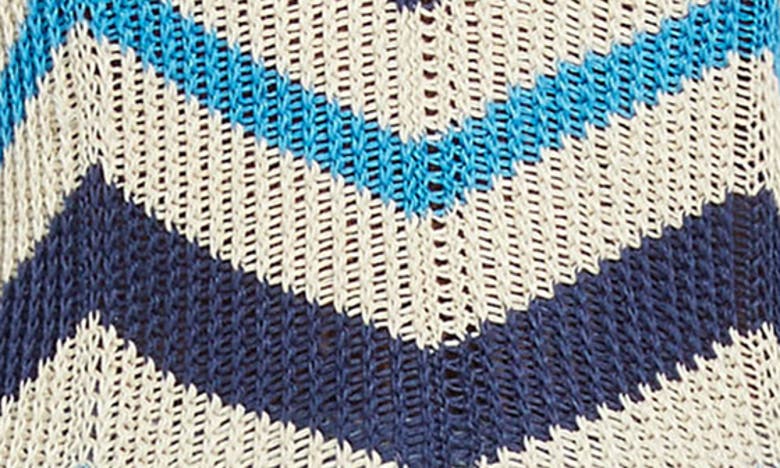 Max Mara Venusia Zigzag-intarsia Linen Jumper In Navy