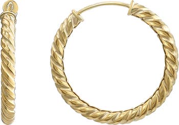 CANDELA JEWELRY 10K Yellow Gold Twisted Hoop Earrings Nordstromrack