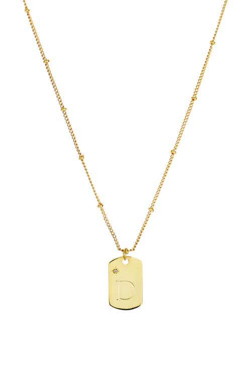 Panacea Initial Tag Pendant Necklace in Gold-D at Nordstrom