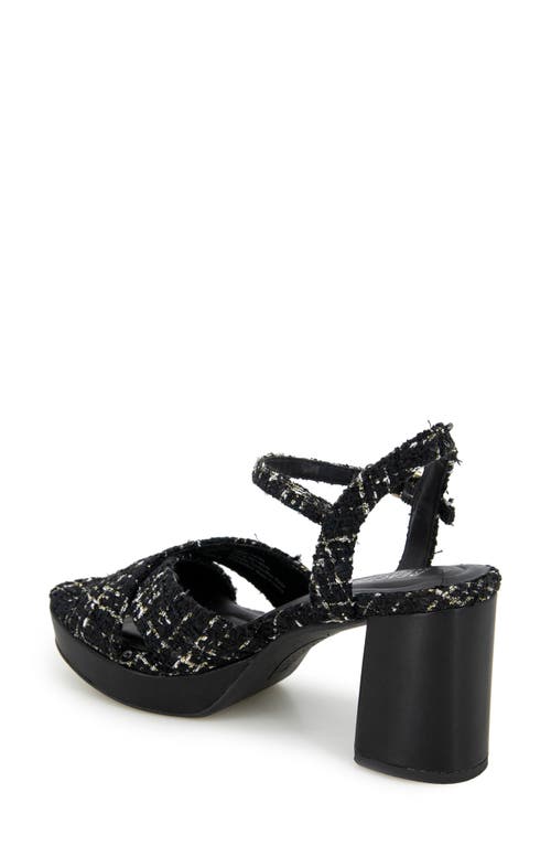 Reaction Kenneth Cole Reeva Ankle Strap Platform Sandal In Black Fabric