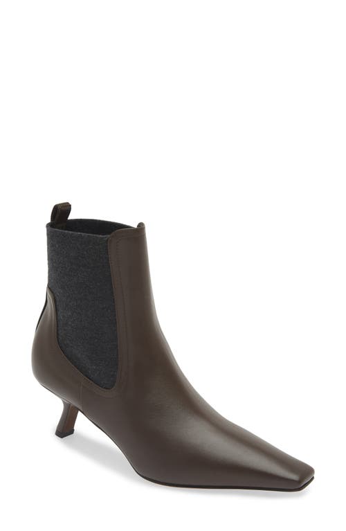 Brunello Cucinelli Kitten Heel Chelsea Boot In C8279 Testa Moro