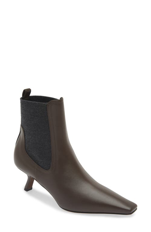 Shop Brunello Cucinelli Kitten Heel Chelsea Boot In C8279 Testa Moro