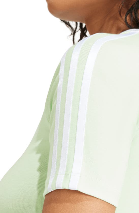 Shop Adidas Originals Adidas 3-stripes Baby Tee In Semi Green Spark