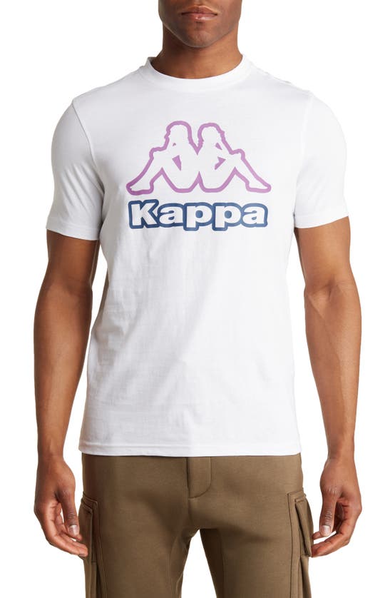 Kappa Logo Gart Cotton Graphic Tee In White/white