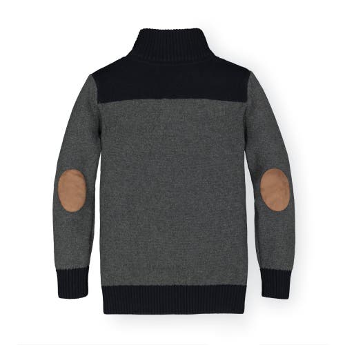 Shop Hope & Henry Baby Boys' Organic Contrast Sweater With Elbow Patches, Infant In Charcoal Heather And Black