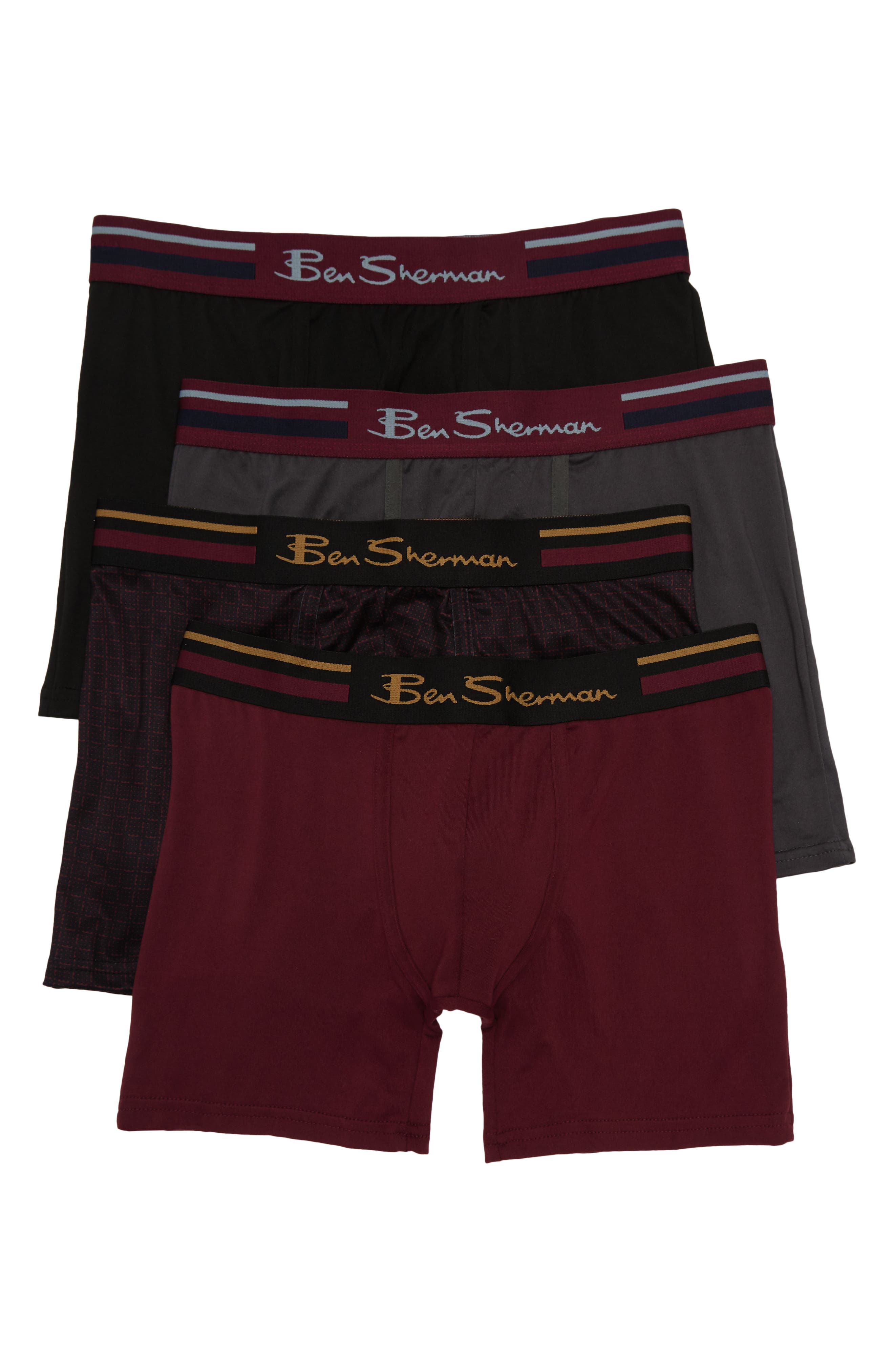 Kids Boys Ben Sherman 4 Pack Trunks Underwear New 