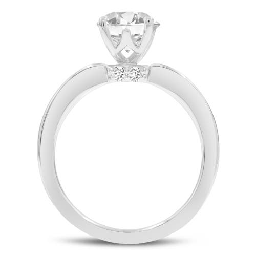 Luvmyjewelry Livia 14k White Gold Oval Lab Grown Diamond Hidden Halo Engagement Ring In 14k White Gold