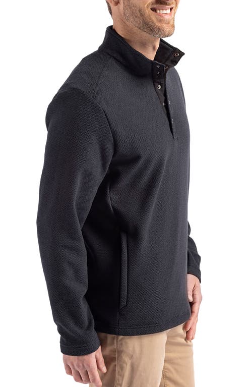 Cutter & Buck Hunts Point Fleece Snap Pullover In Black