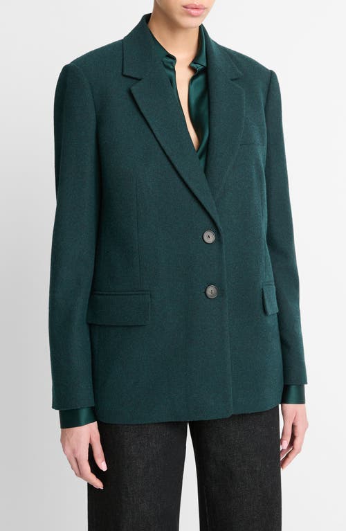 Shop Vince Brushed Flannel Blazer In Sea Onyx