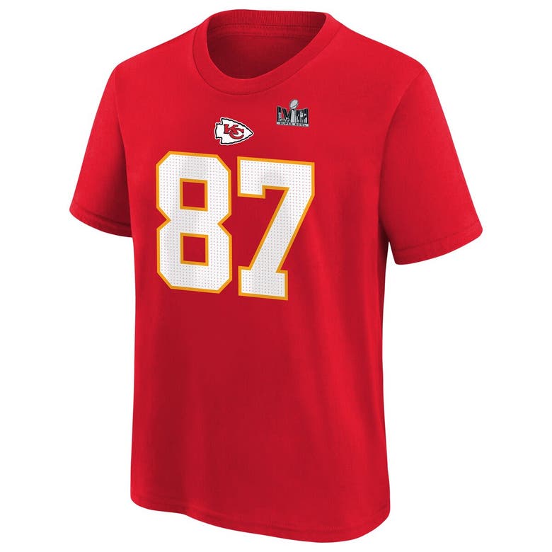 Shop Nike Toddler  Travis Kelce Red Kansas City Chiefs Super Bowl Lviii Name & Number T-shirt