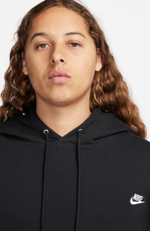 Shop Nike Club Fleece Oversize Cotton French Terry Hoodie In Black/black/white