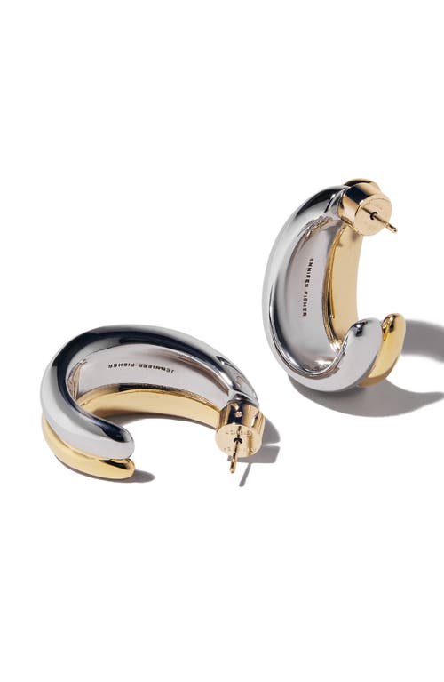Jennifer Fisher Chavez Huggie Hoop Earrings In Two Tone