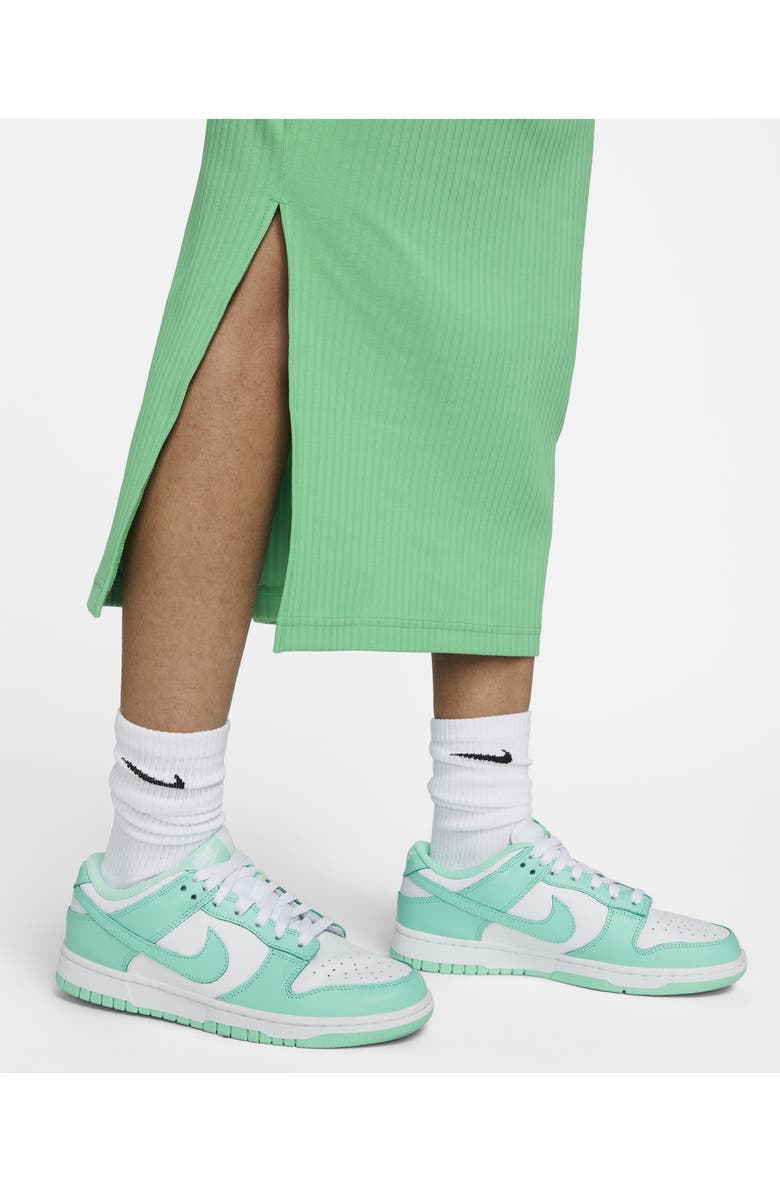Nike Cotton Blend Rib Skirt, Alternate, color, Spring Green/ White
