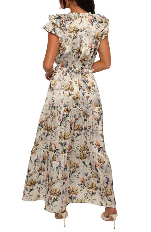 Petal And Pup Petal & Pup Lizzie Floral Cap Sleeve Tiered Maxi Dress In White