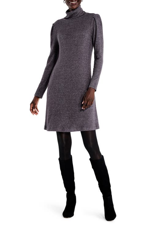 Cozy Turtleneck Long Sleeve Sweater Dress