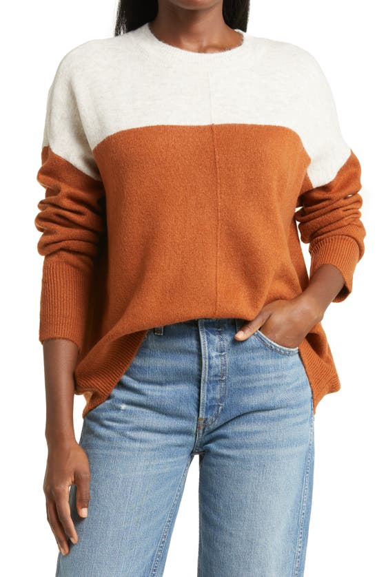 VINCE CAMUTO EXTEND SHOULDER COLORBLOCK SWEATER