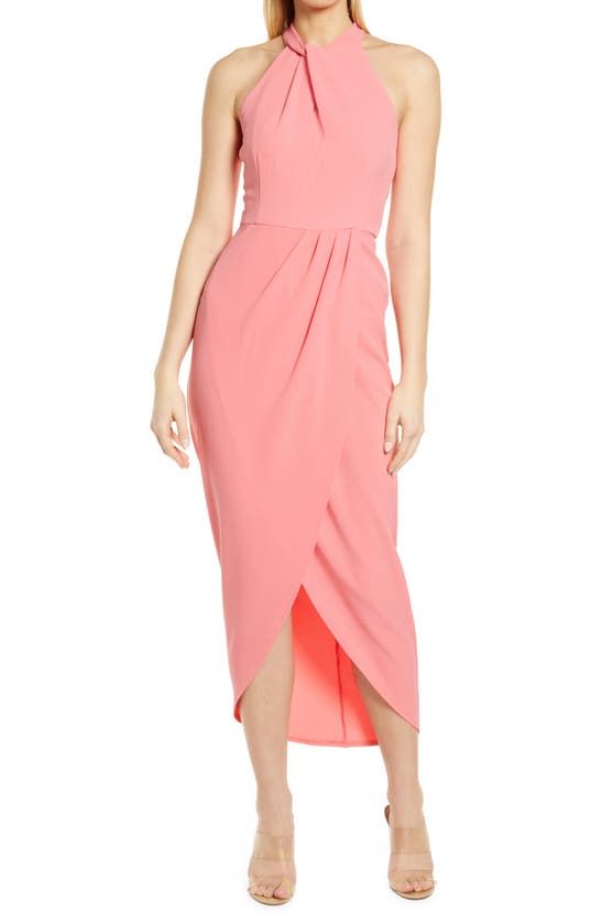 JULIA JORDAN KNOT NECK HALTER DRESS